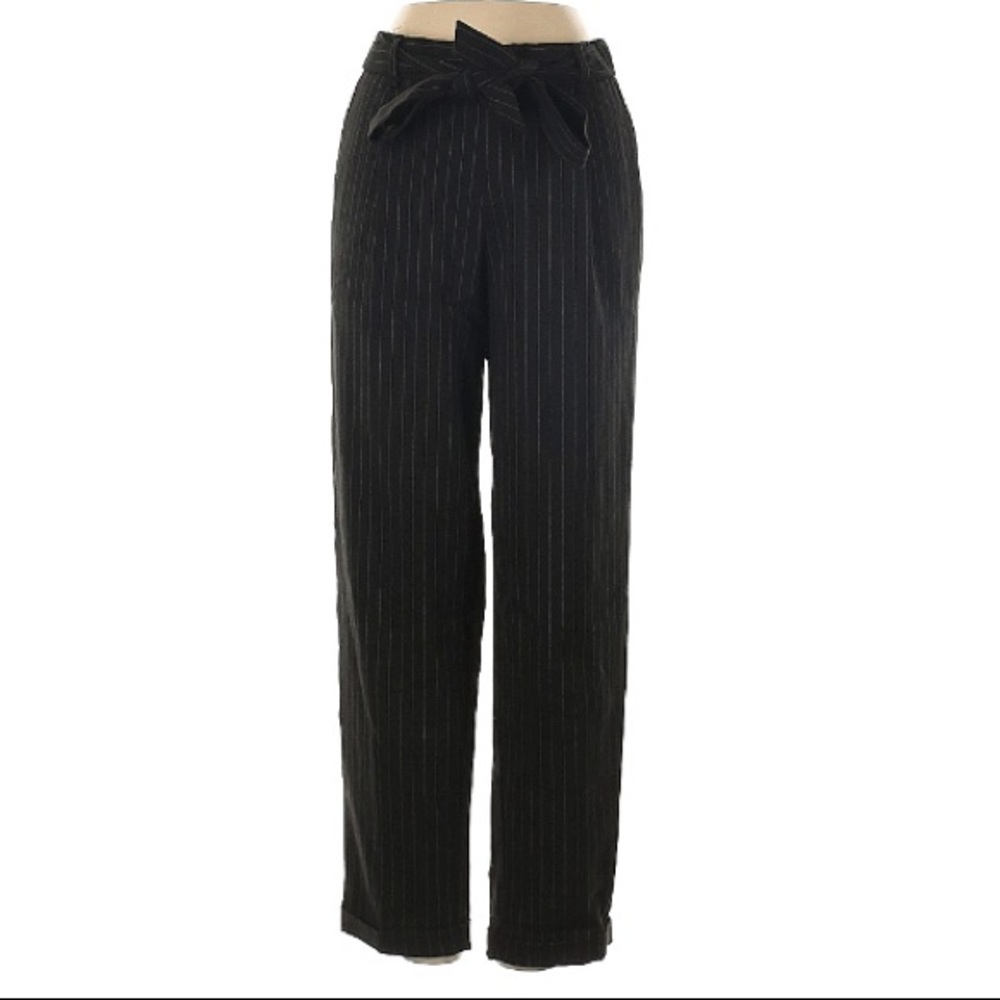 Pull&Bear Size Small Striped Dress Pants with Bow Belt